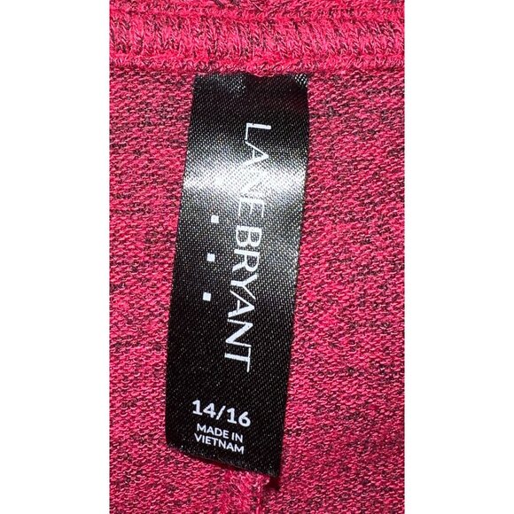 Lane Bryant Red Cowl Neck Long Sleeve Top Size 14/16 Polyester Rayon Spandex - Picture 3 of 4